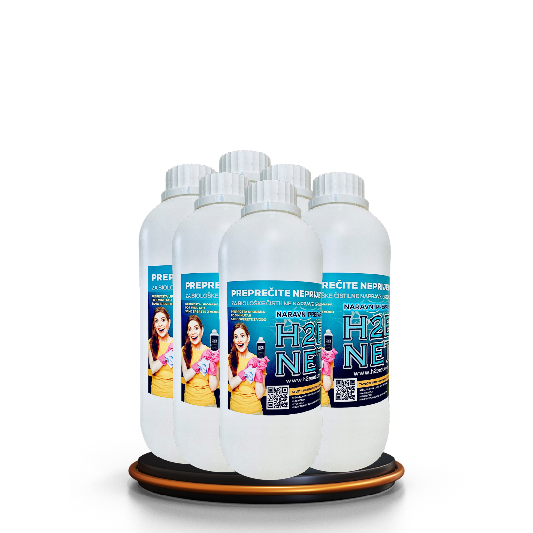 H2E NET - Paket 6 kosov x 1.2 litra (za čistilne naprave, greznice, kamp program in navtika ter odmaševanje odtokov)